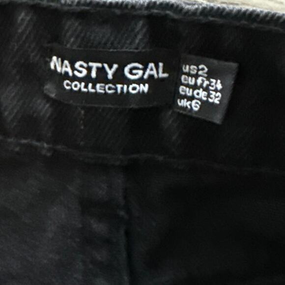 Nasty Gal Womens Organic Bleach Faded Tapered Fit Jeans 2 Casual High Rise Gray - Picture 5 of 10